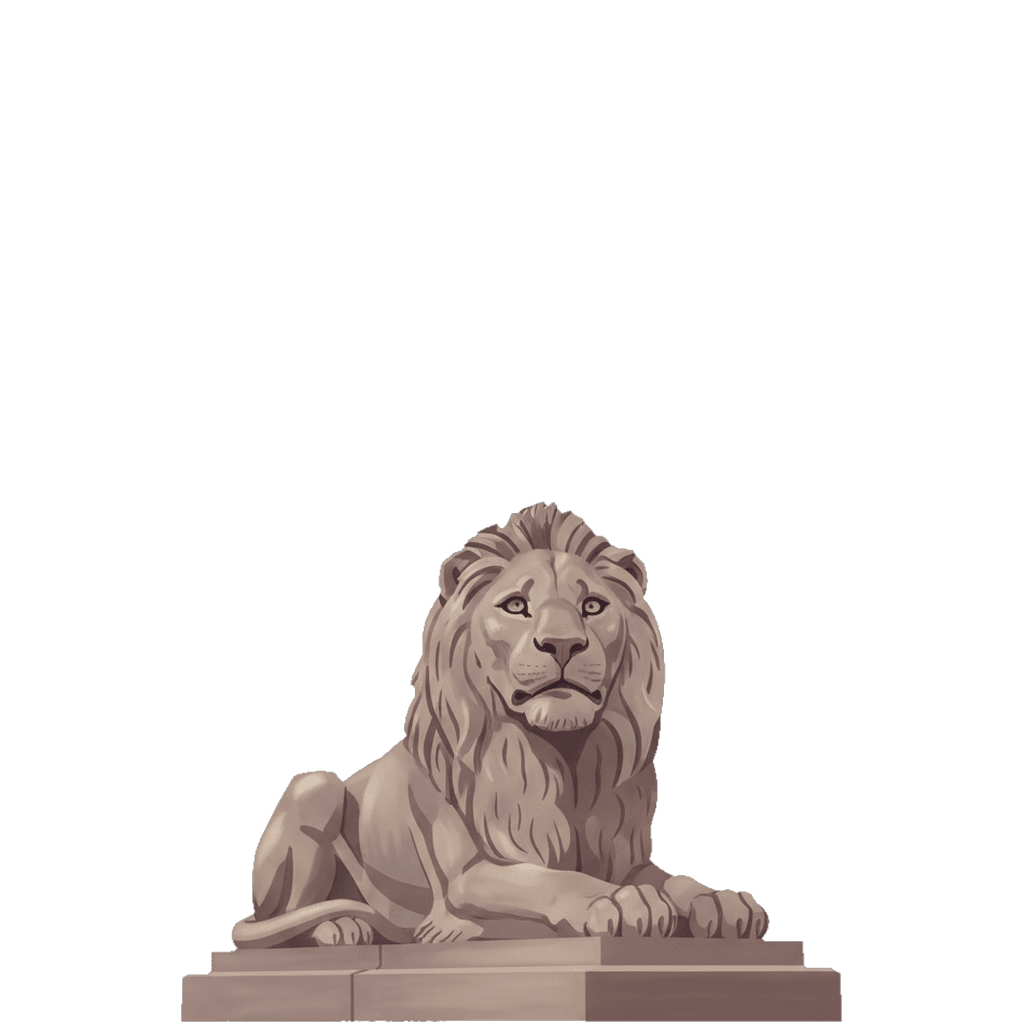 Budapest travel photo book cover, themed with the Chain Bridge lion