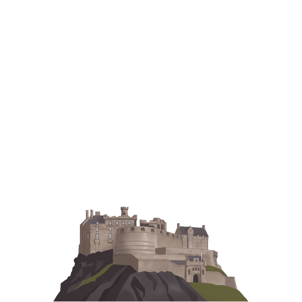 Edinburgh travel photo book cover, themed with the Edinburgh Castle