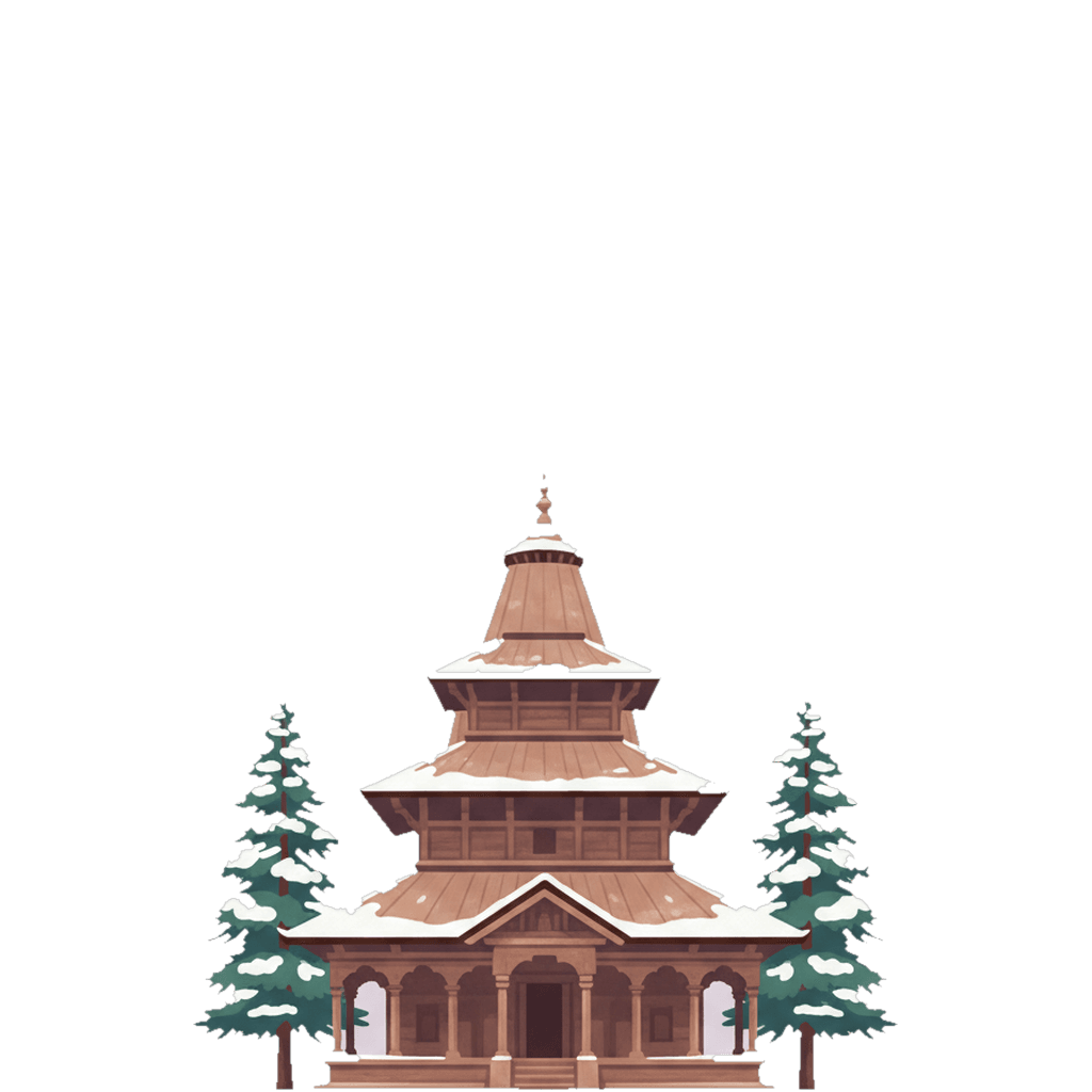 Manali travel photo book cover, themed with the Hadimba Devi temple