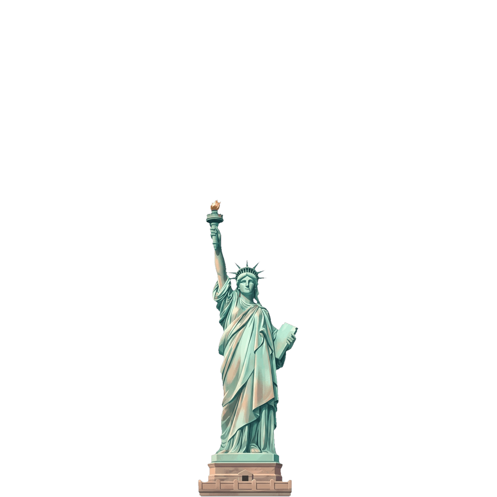 New York travel photo book cover, themed with the Statue of Liberty