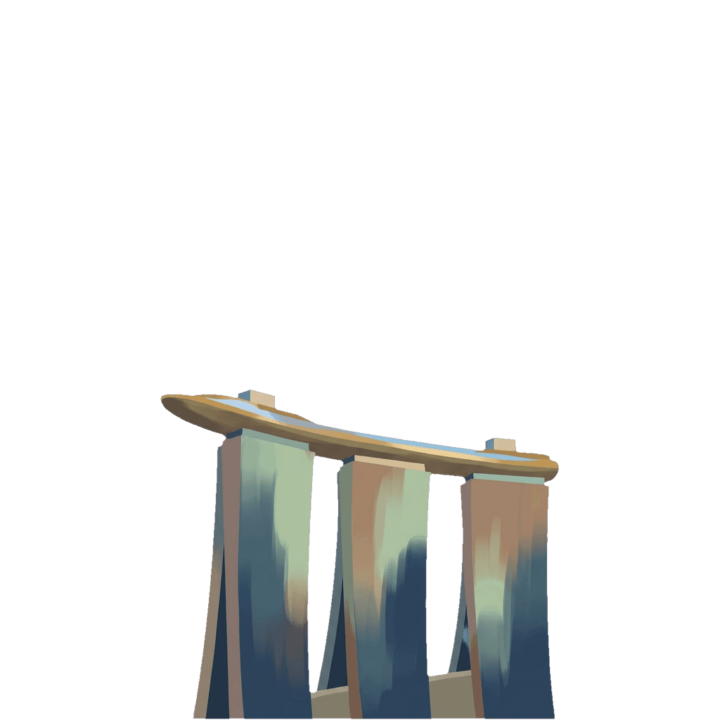 Singapore travel photo book cover, themed with the Marina Bay Sands
