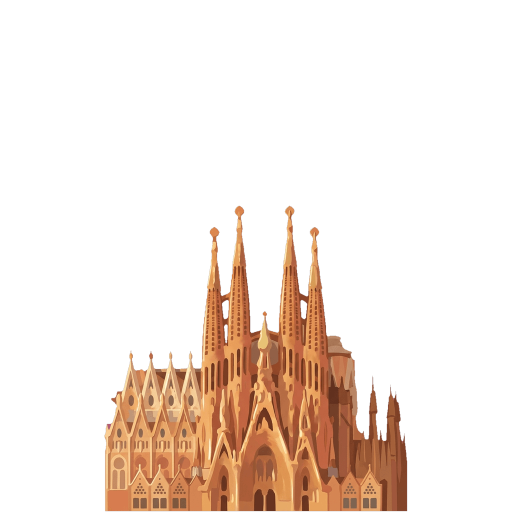 Spain travel photo book cover, themed with the Sagrada Família